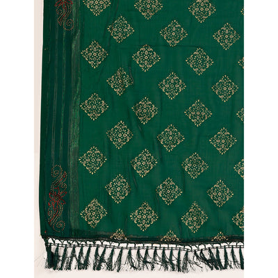 green-foil-printed-chiffon-saree-with-tassels-2