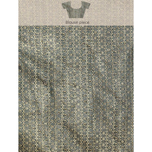 Blue Swarovski Work Chiffon Saree With Zari Border