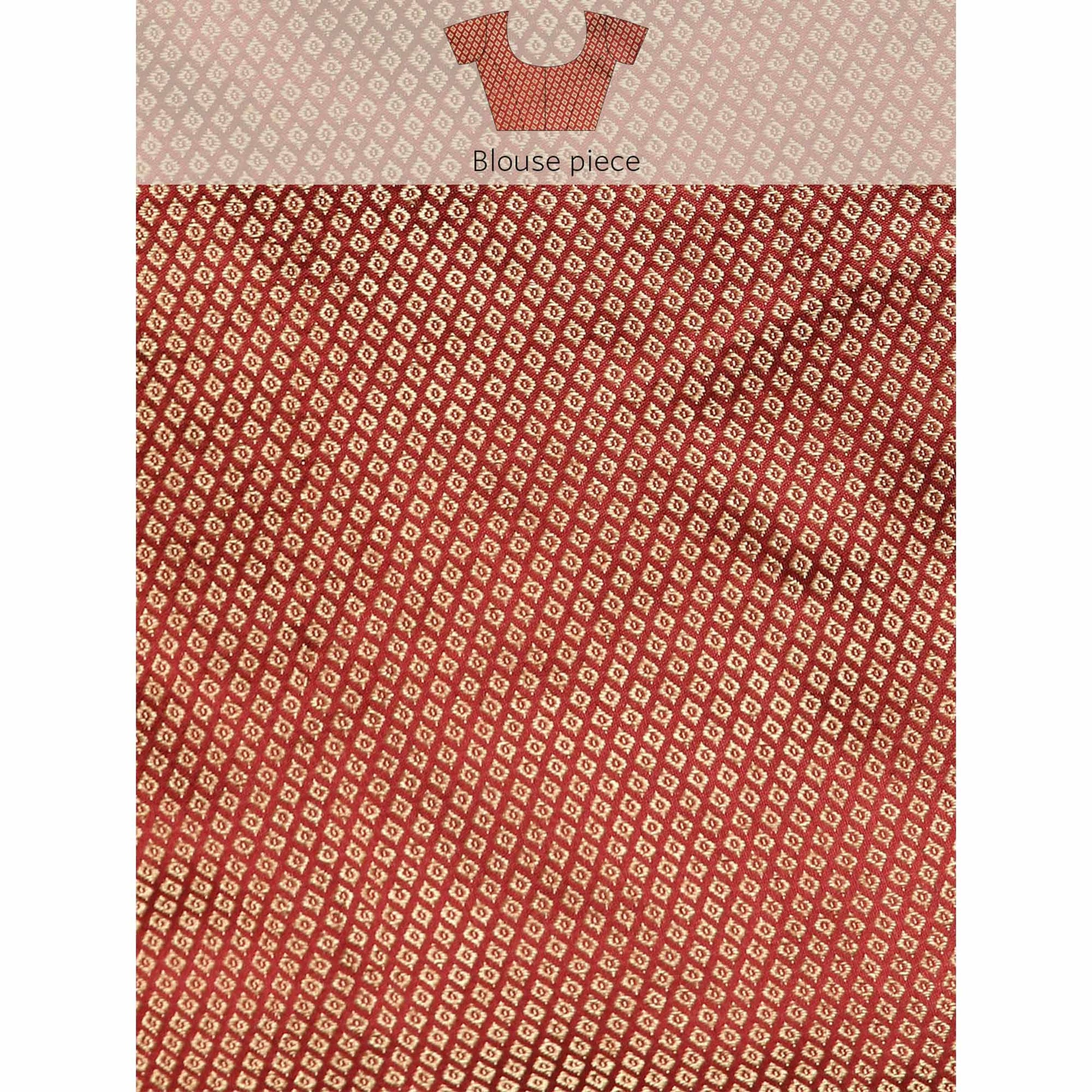 Maroon Floral Foil Printed Chiffon Saree With Tassels