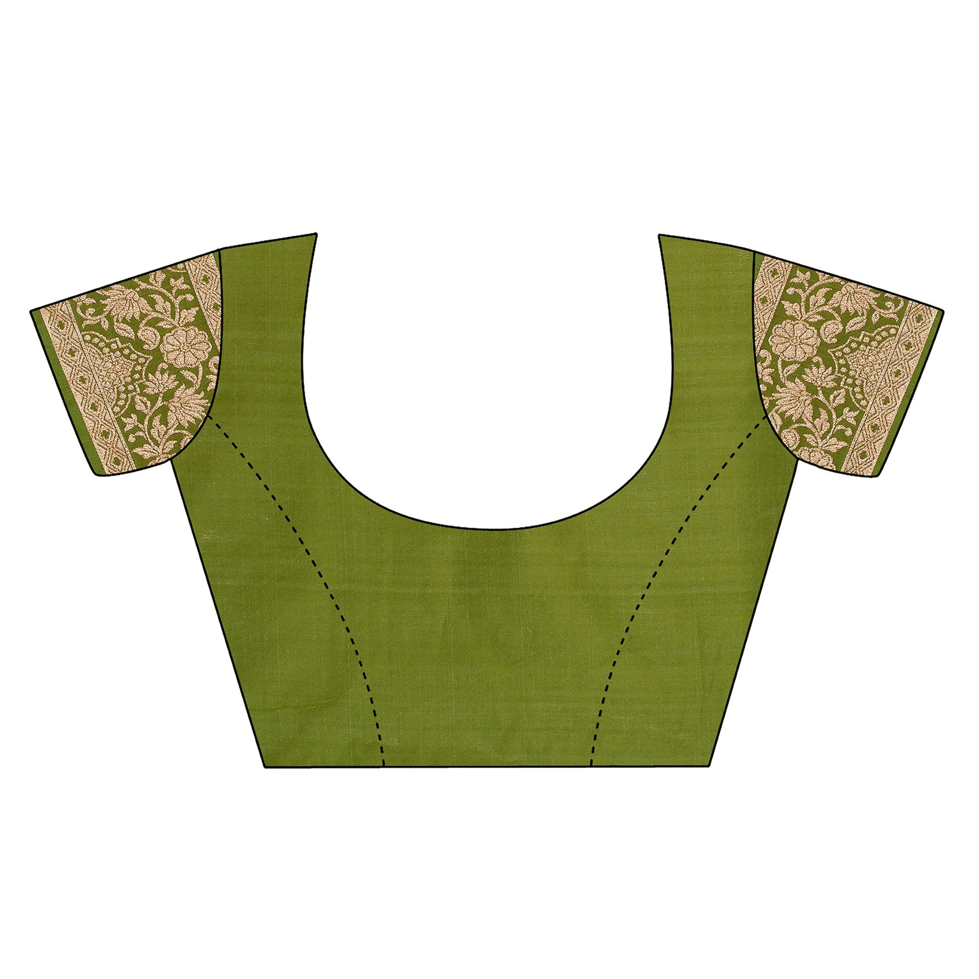 Mehendi Green Woven Organza Saree With Tassels