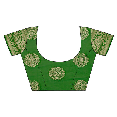 green-woven-chiffon-saree-with-tassels