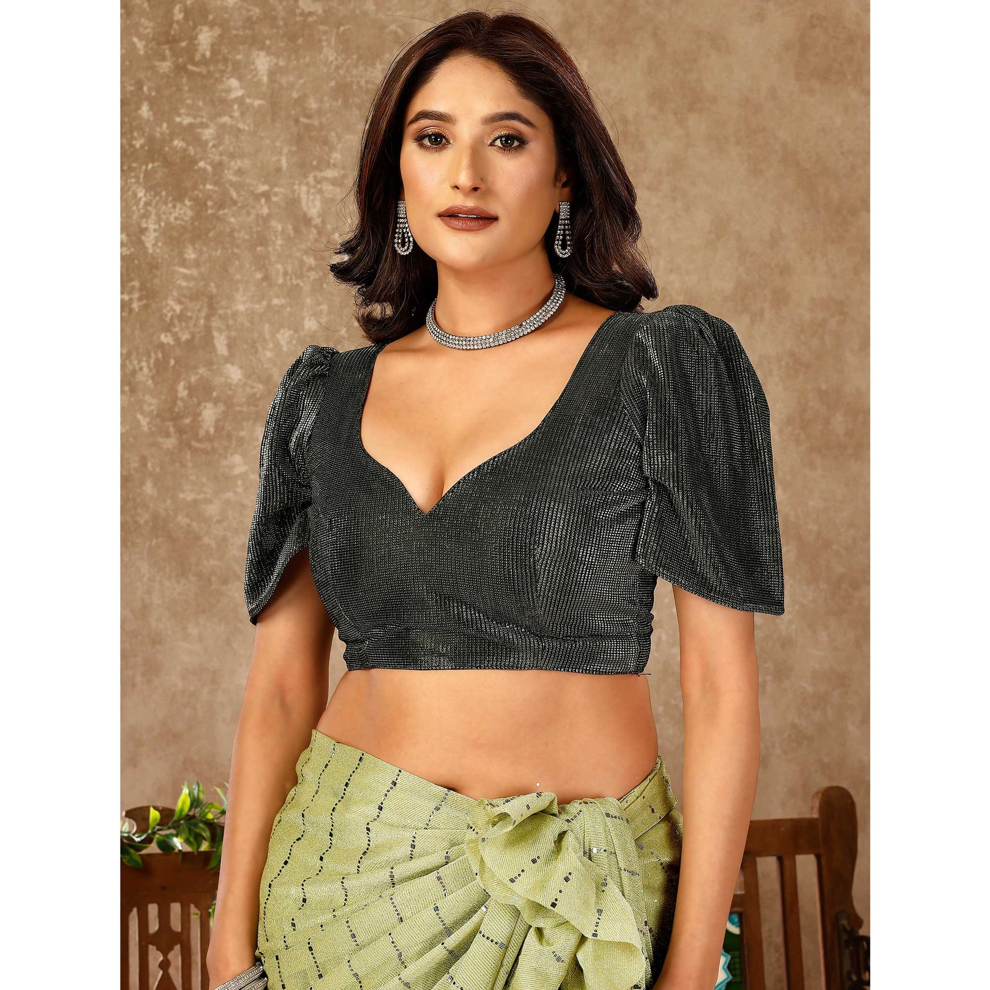 green-tikki-work-lycra-ready-to-wear-ruffle-saree