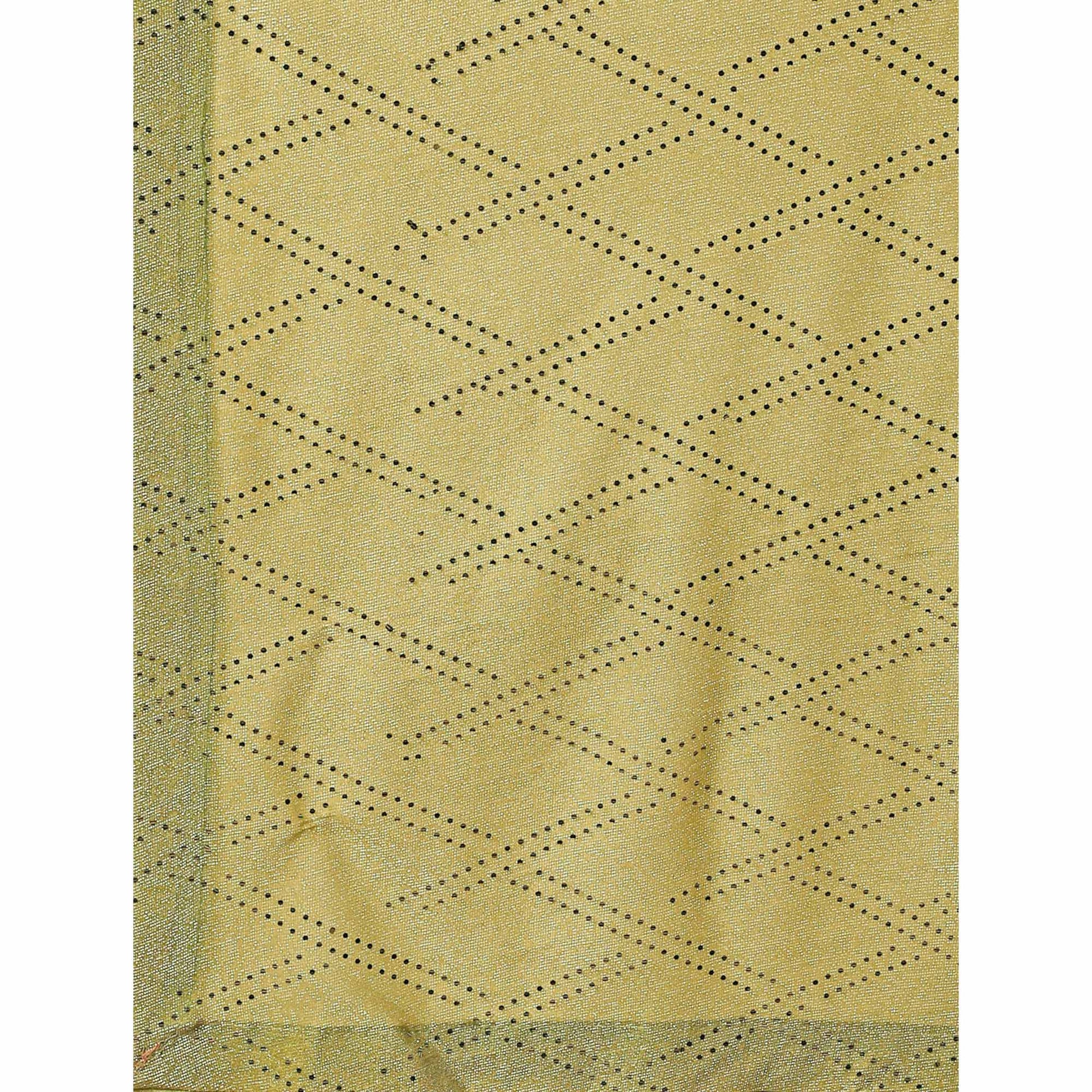 green-tikali-work-lycra-saree-with-tassels-1