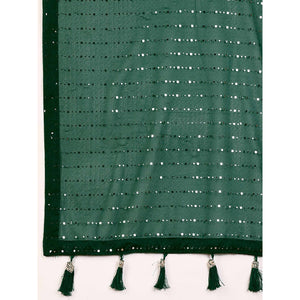 green-tikali-work-lycra-saree-with-tassels