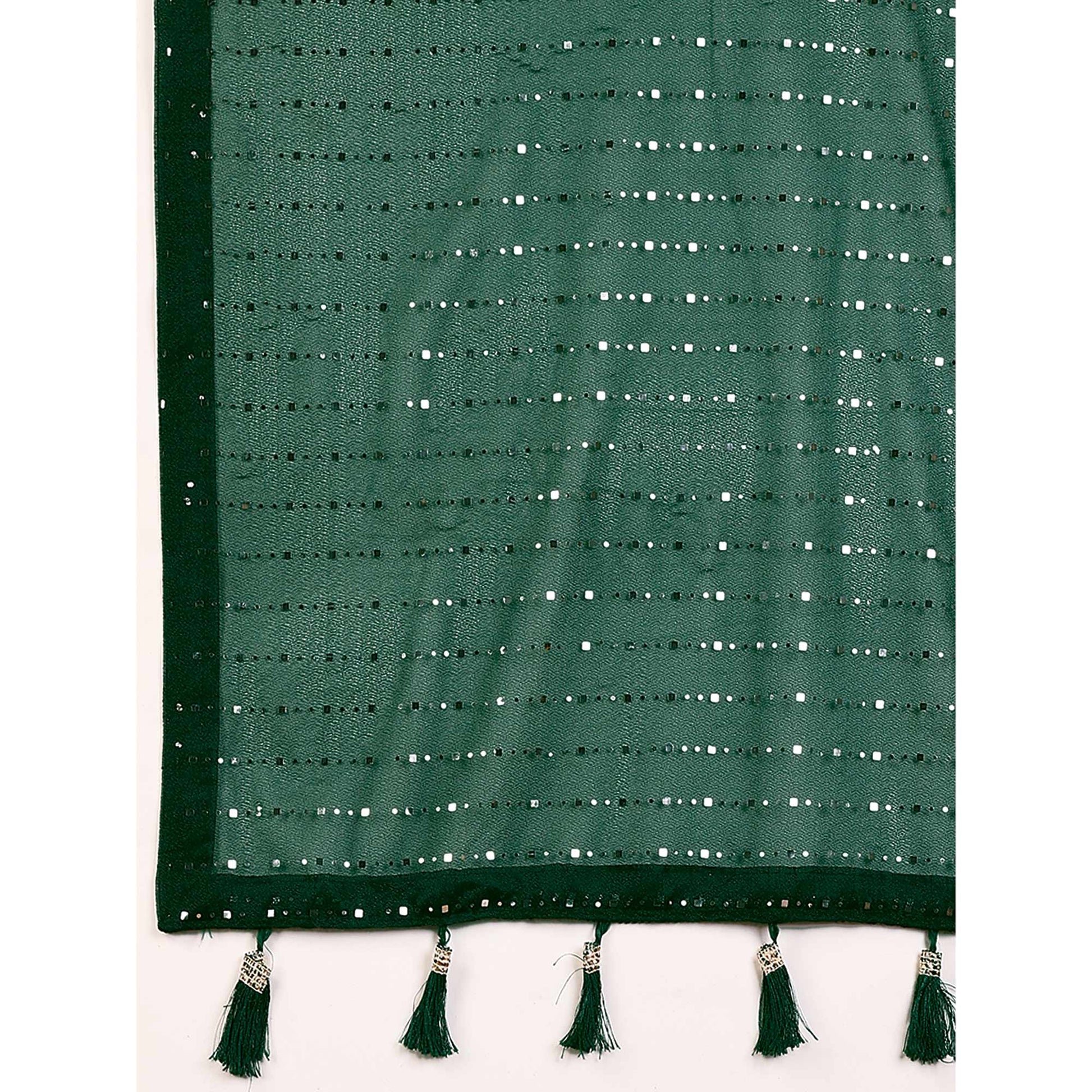 green-tikali-work-lycra-saree-with-tassels