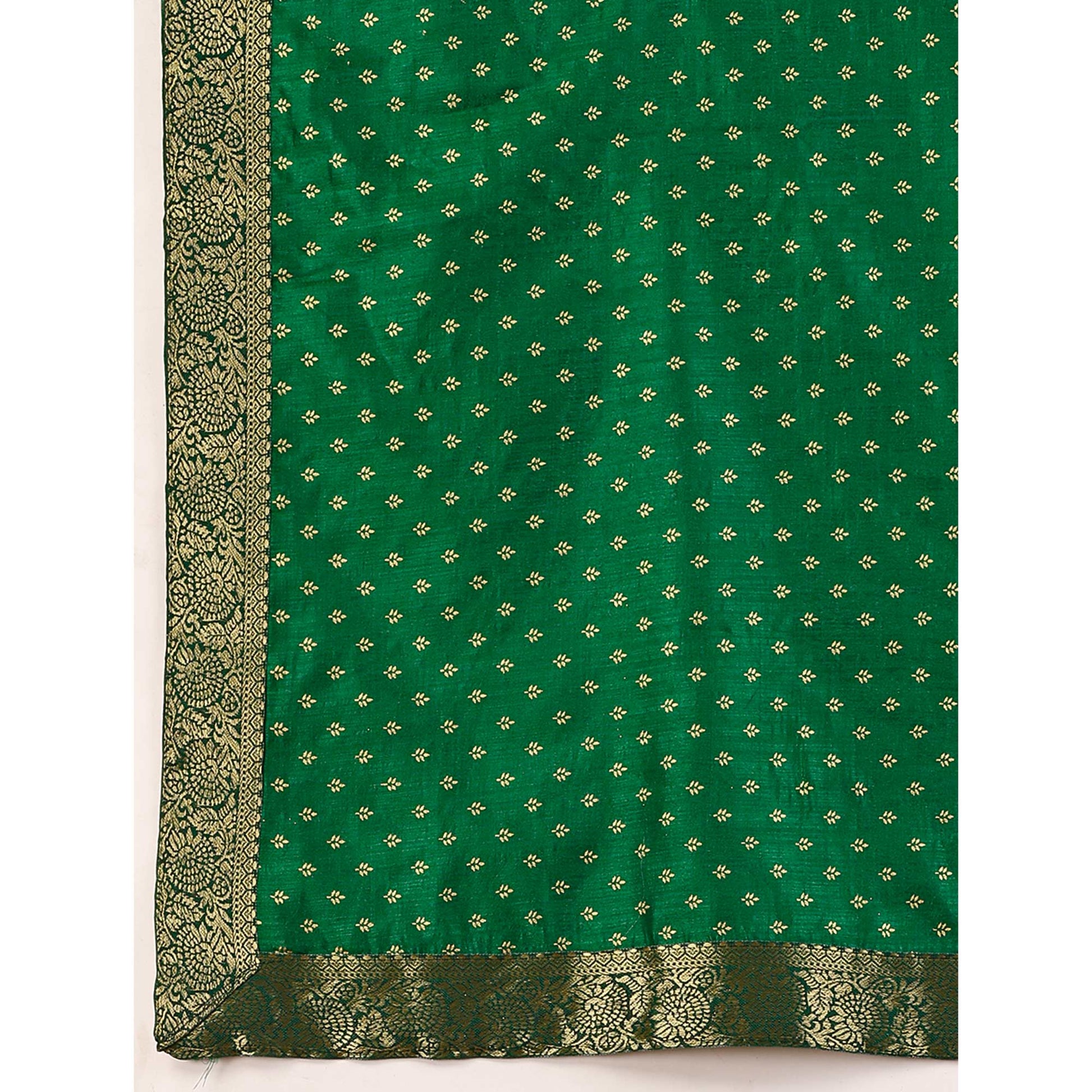 green-floral-foil-printed-vichitra-silk-saree-with-lace-border