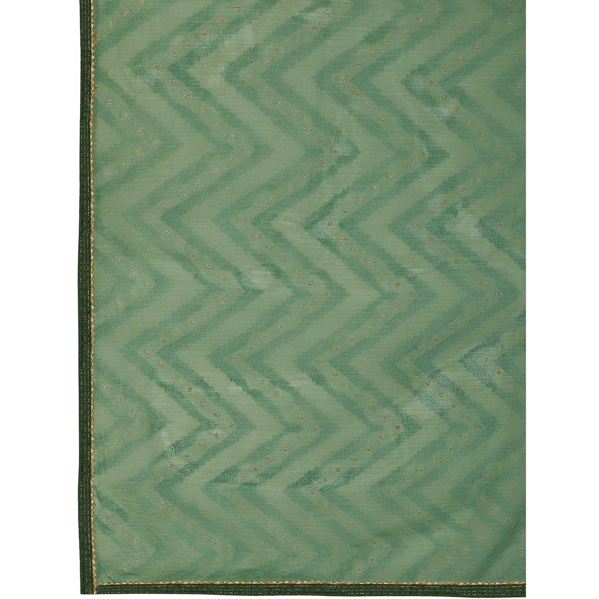 green-printed-with-zari-work-cotton-silk-saree-with-lace-border