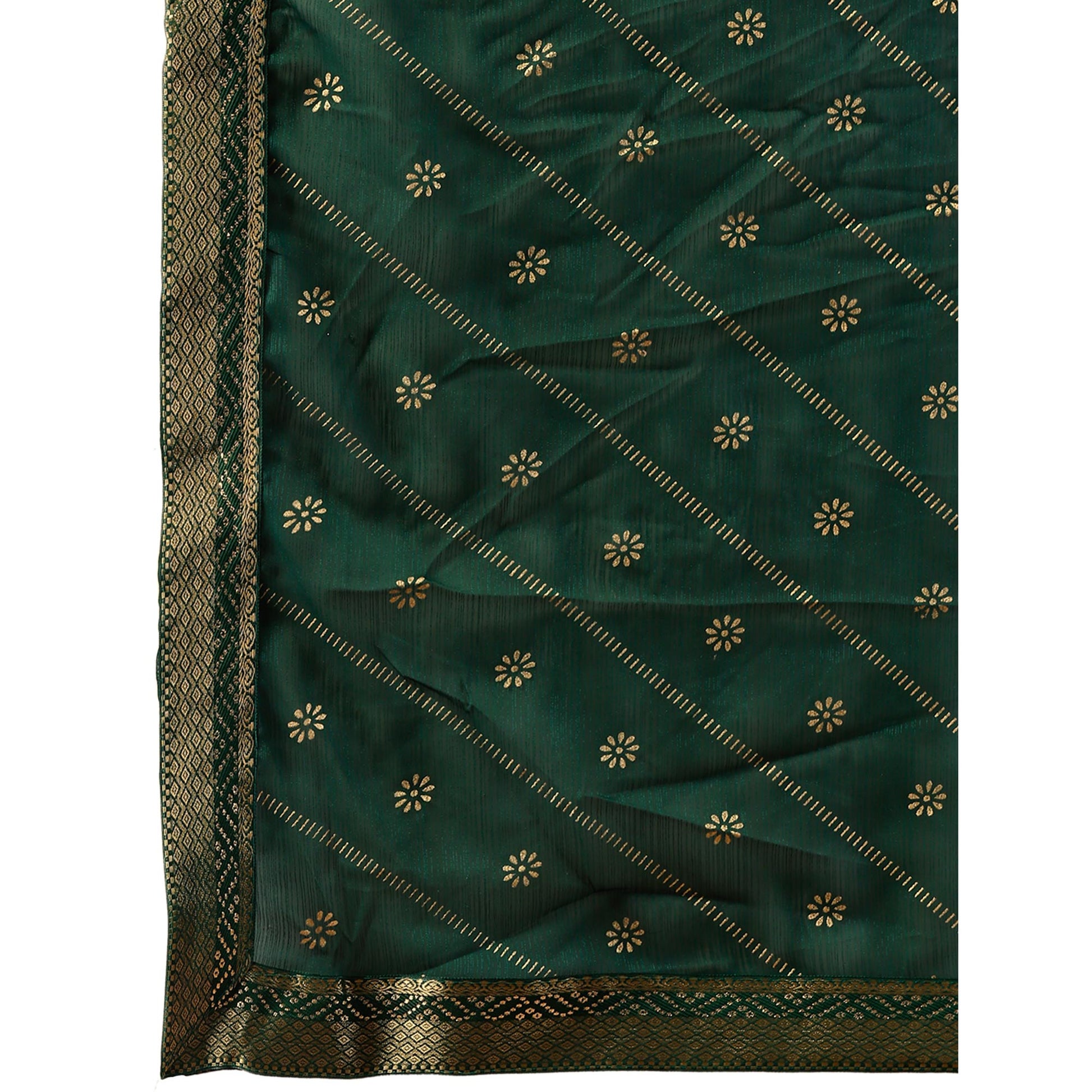 green-floral-foil-printed-chiffon-saree-with-lace-border-1