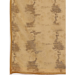 Chikoo Floral Printed With Zari Work Cotton Silk Saree