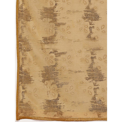 Chikoo Floral Printed With Zari Work Cotton Silk Saree