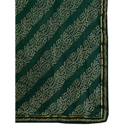 green-bandhani-foil-printed-chiffon-saree-with-lace-border