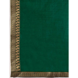 green-solid-saree-vichitra-silk-with-zari-lace-border