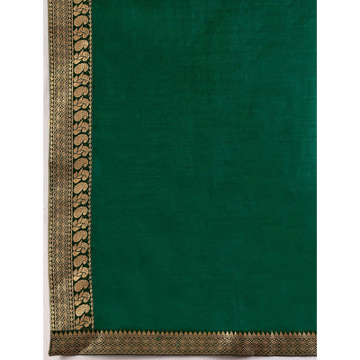 green-solid-saree-vichitra-silk-with-zari-lace-border