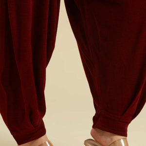 Chikoo Woven Woolen Straight Top Bottom Set