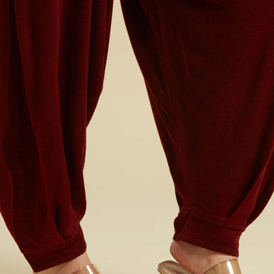 Chikoo Woven Woolen Straight Top Bottom Set