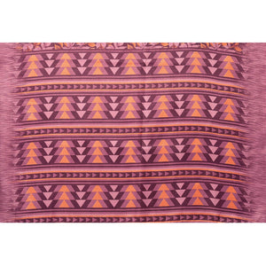 Dark Mauve Floral Printed Khadi Saree