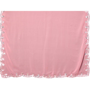 Light Pink Embellished Georgette Saree With Mirror Work