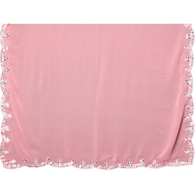 Light Pink Embellished Georgette Saree With Mirror Work