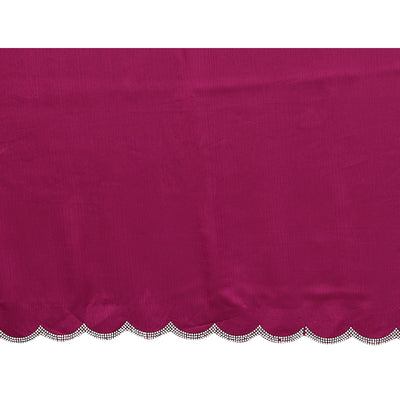 Magenta Solid Chiffon Saree With Stone Work Border
