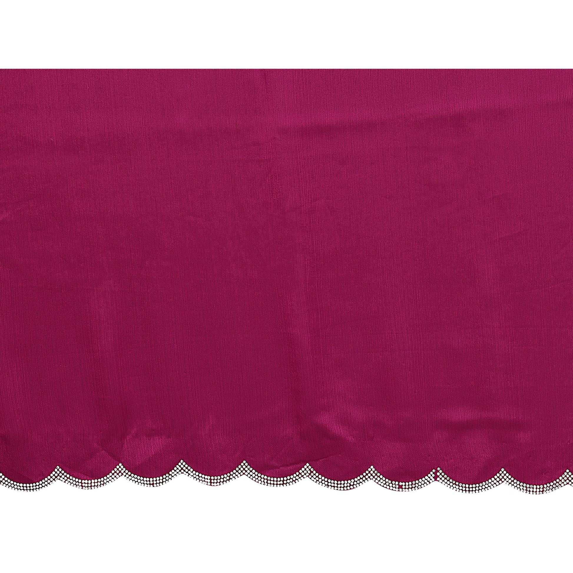 Magenta Solid Chiffon Saree With Stone Work Border