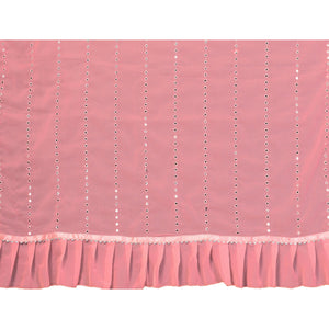 Light Pink Embroidered Georgette Ruffle Saree