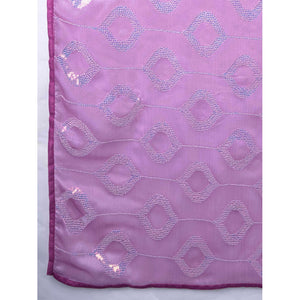 Lavender Sequin Embroidered Georgette Saree