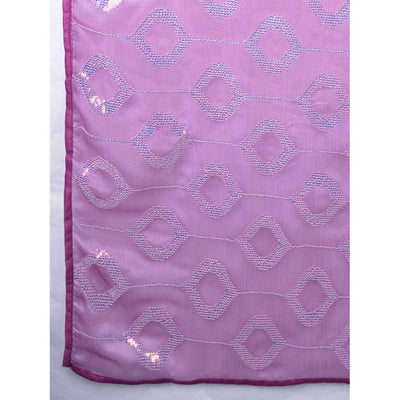 Lavender Sequin Embroidered Georgette Saree