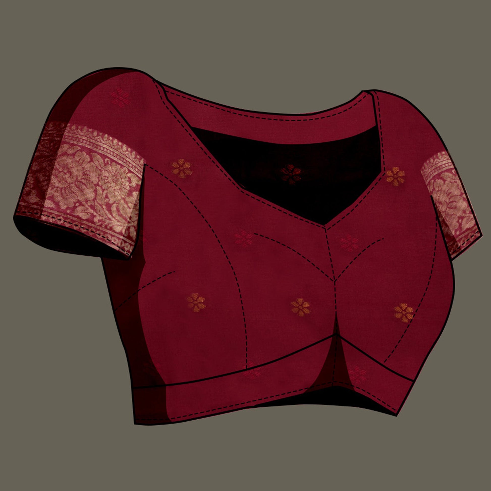 Dusty Pink Floral Woven Banarasi Silk Saree