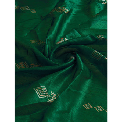 green-digital-printed-bhagalpuri-silk-saree-with-tassels
