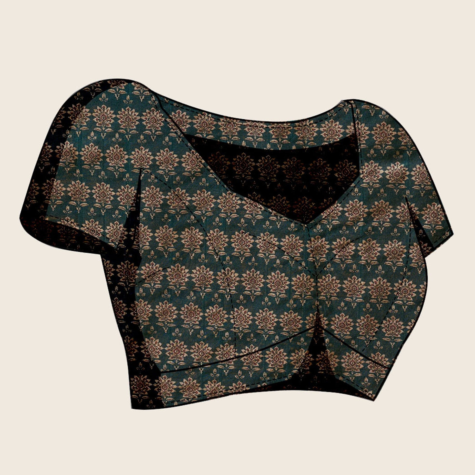 Bluish Grey Digital Printed Cotton Silk Saree