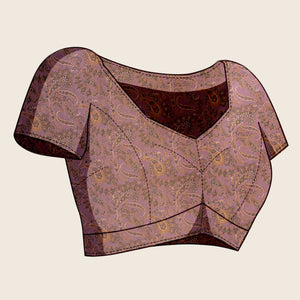 Mauve Digital Printed Cotton Silk Saree With Border