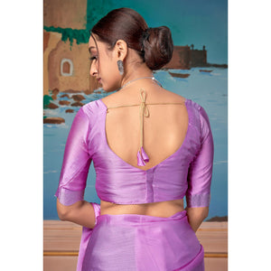 Mauve Swarovski Work Satin Saree