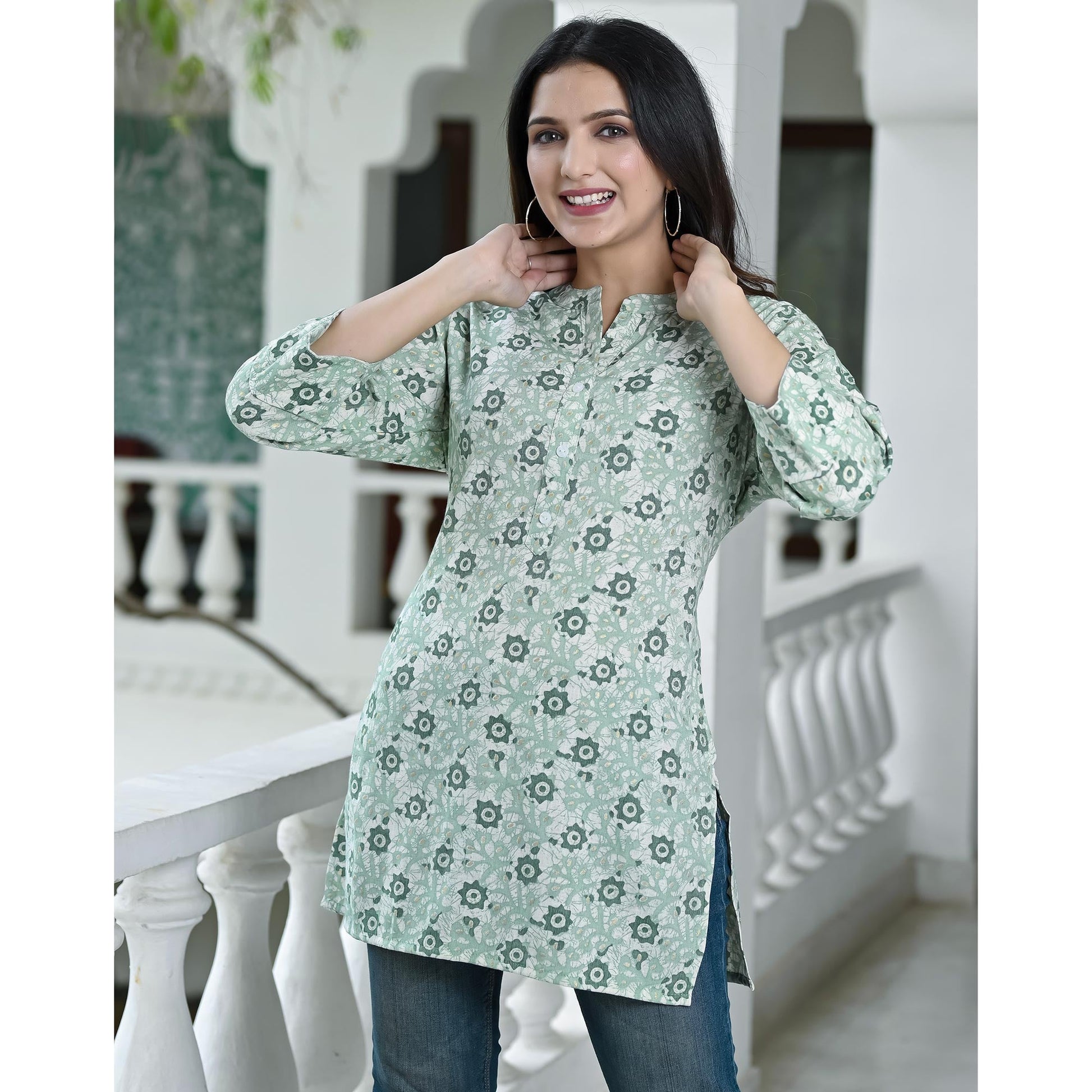 green-floral-foil-printed-rayon-top-1