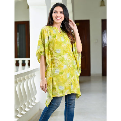 green-floral-foil-printed-rayon-kaftan