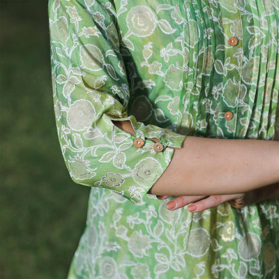 green-floral-foil-printed-modal-top