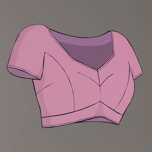 Light Purple Foil Printed With Embroidered Border Chinon Saree