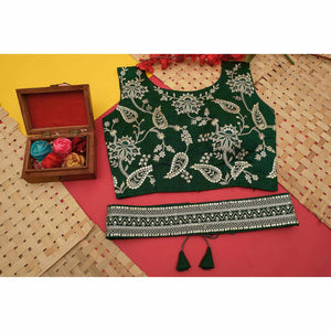 green-foil-printed-with-embroidered-border-chinon-saree-1