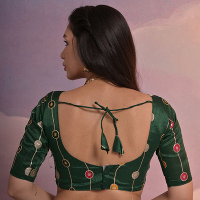 green-printed-with-embroidered-border-georgette-saree