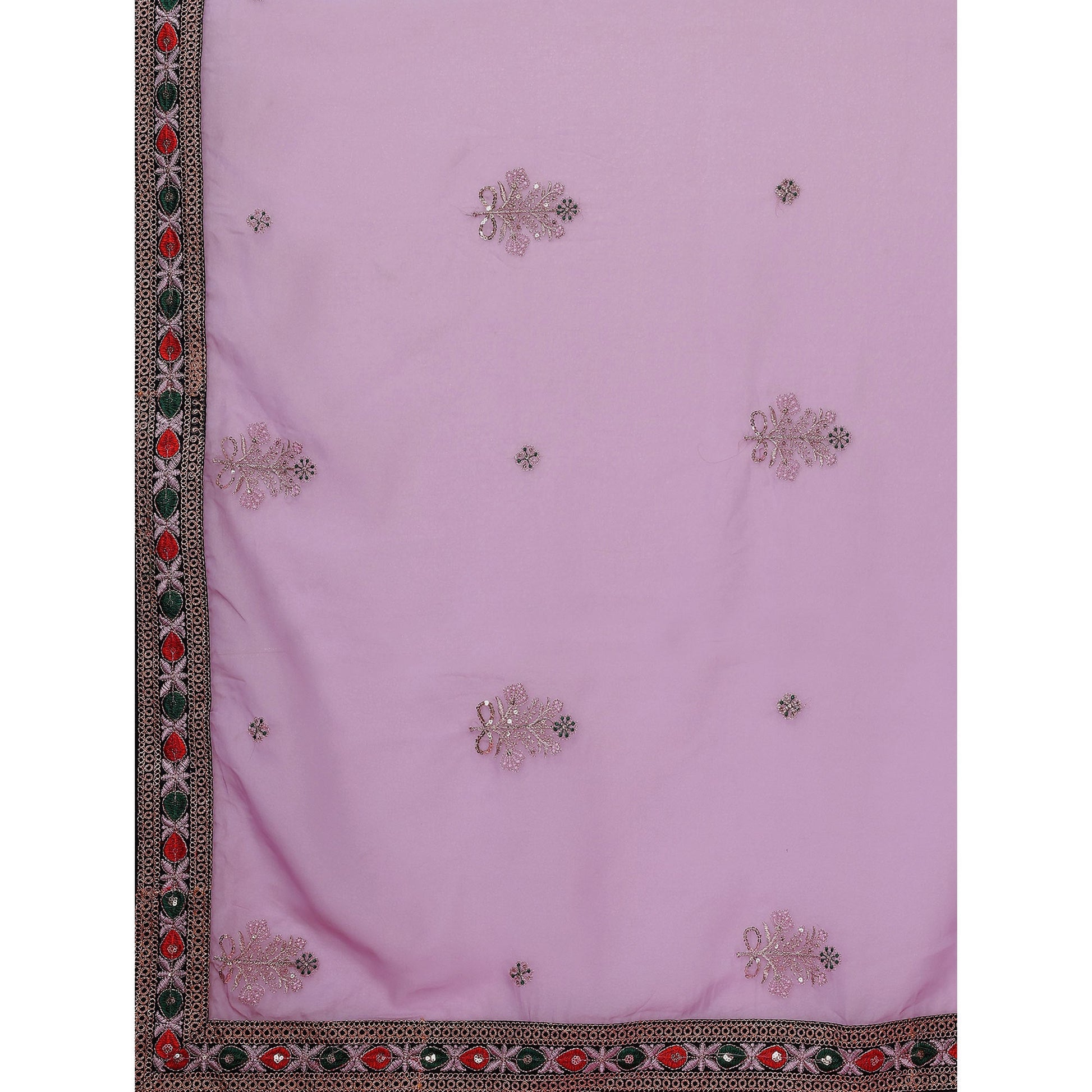 Lavender Floral Sequins Embroidered Organza Saree
