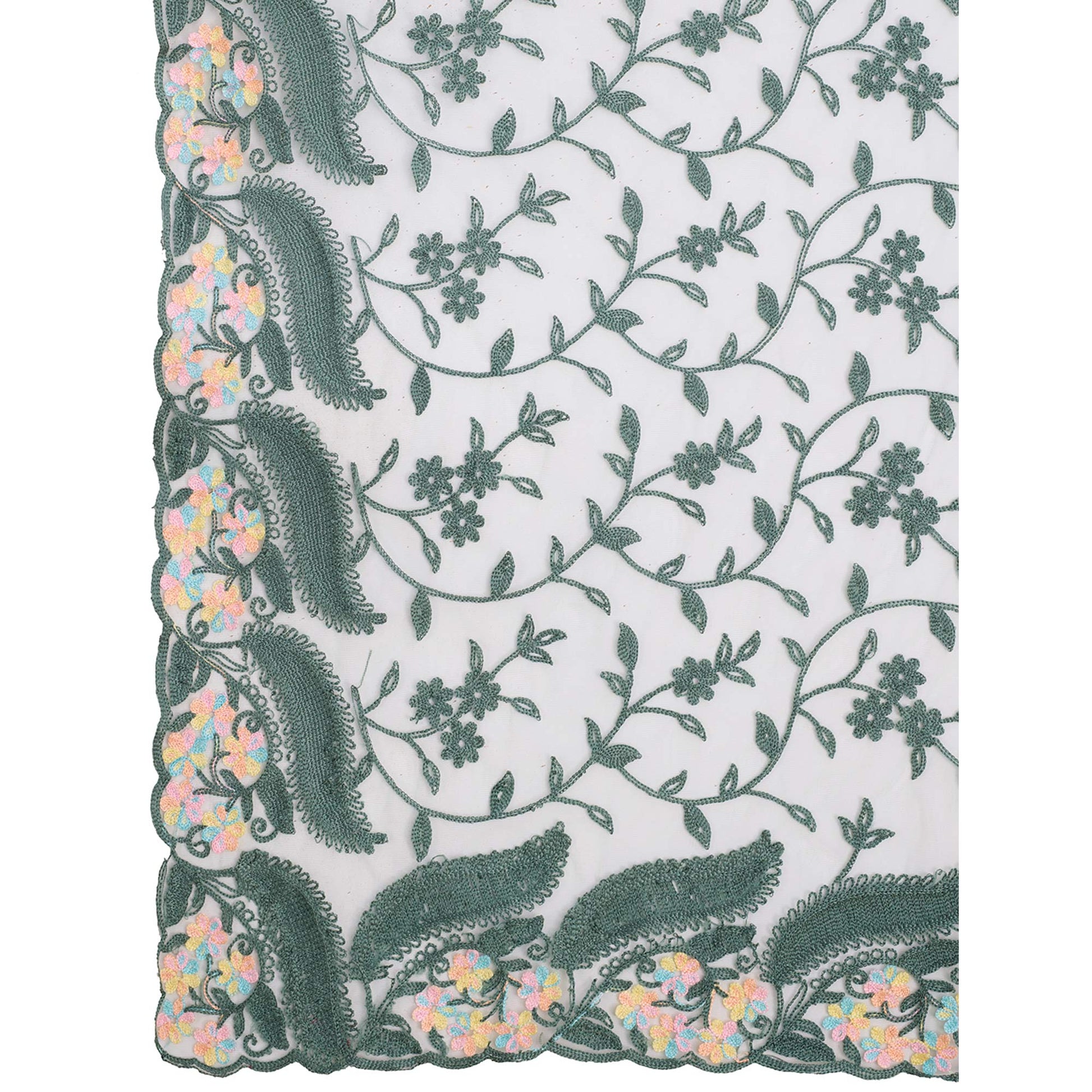 green-floral-thread-embroidered-net-saree