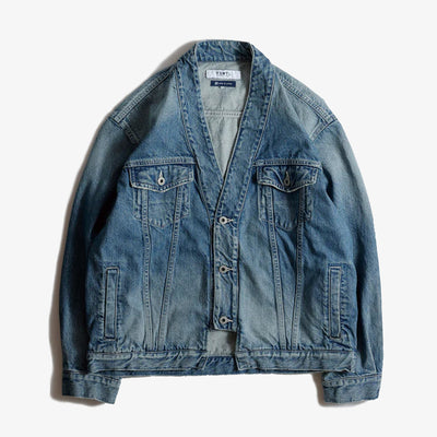 FDMTL | DENIM HAORI JACKET 4YR WASH { INDIGO