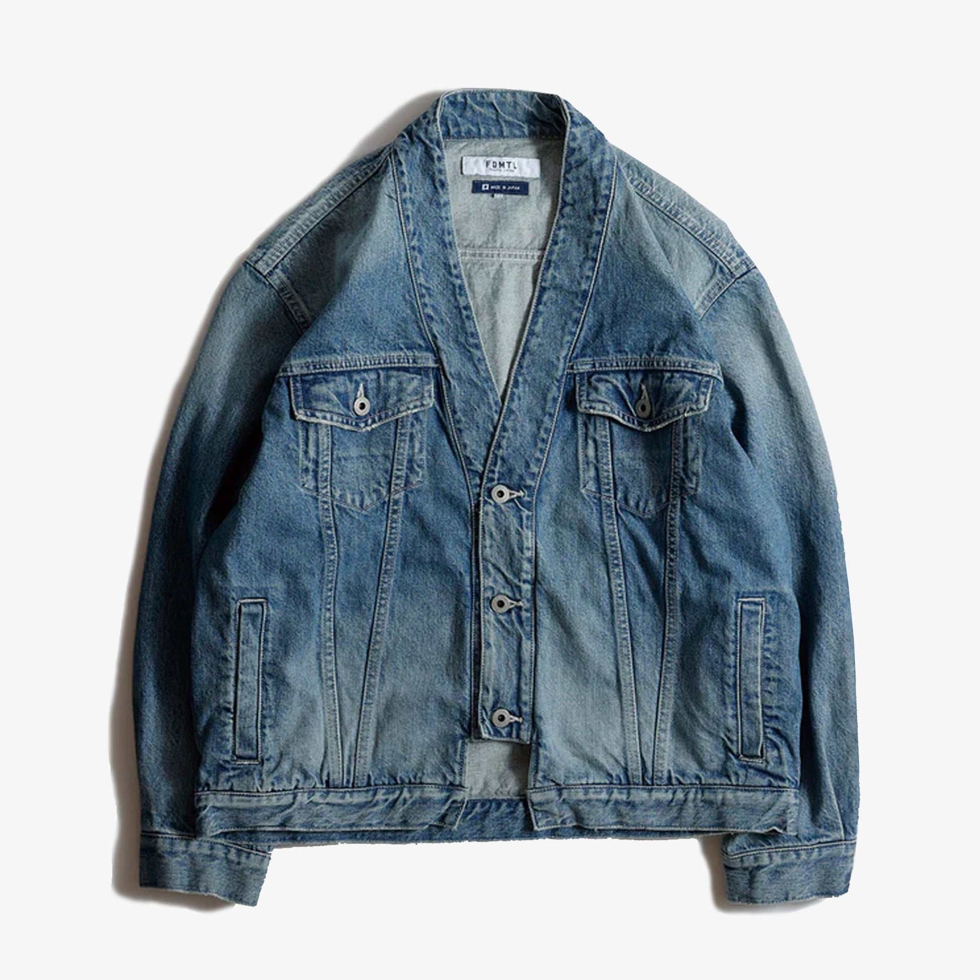 FDMTL | DENIM HAORI JACKET 4YR WASH { INDIGO
