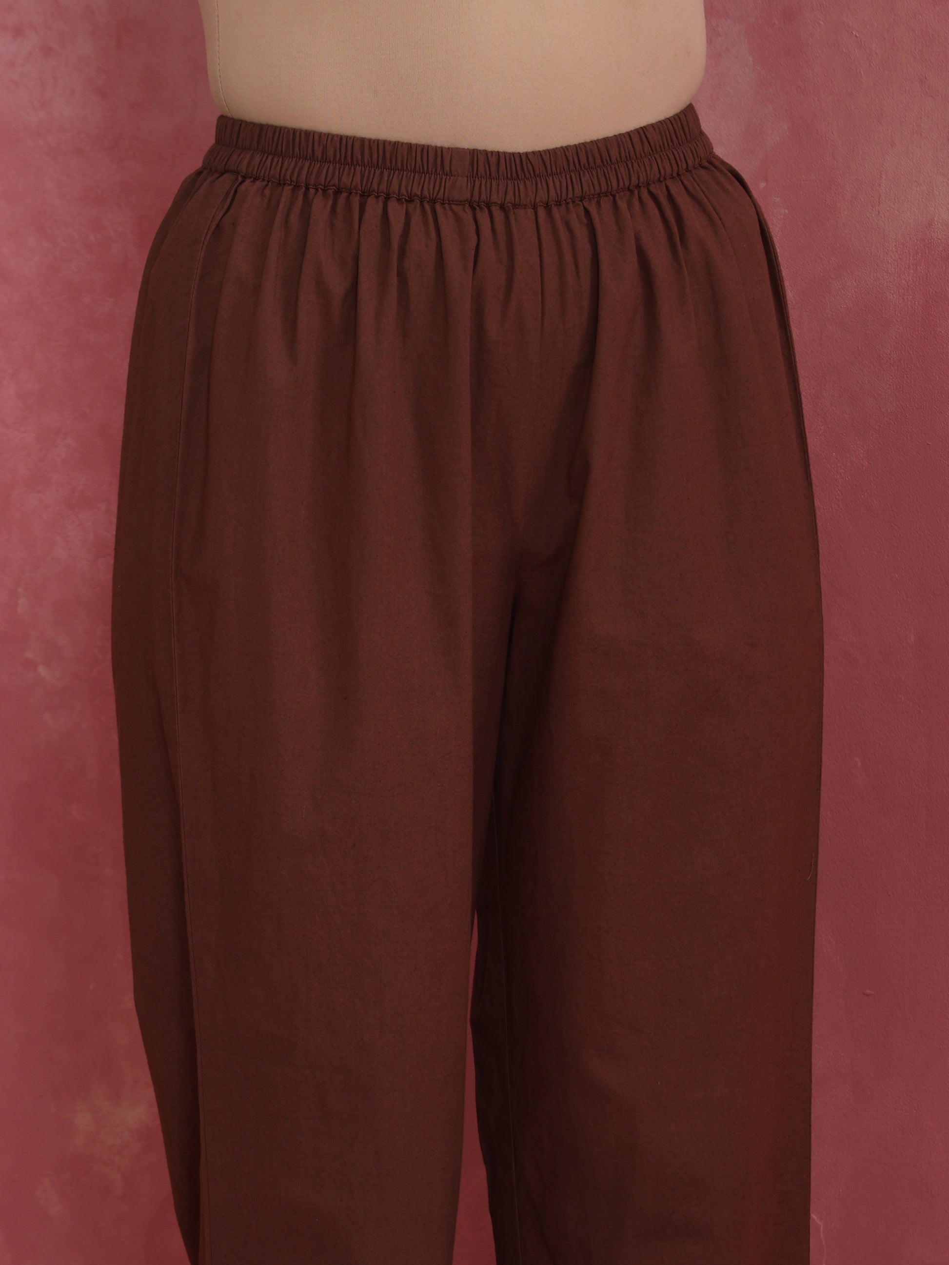 trueBrowns Brown Cotton Dobby Co-ord set