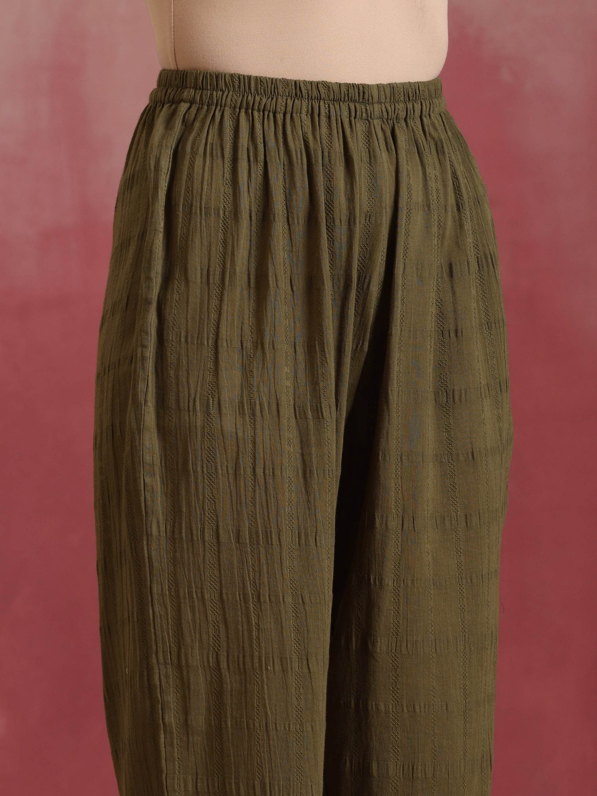 trueBrowns Olive Cotton Dobby Co-ord set