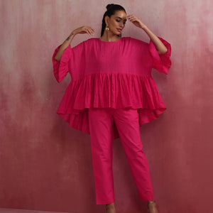 trueBrowns Pink Cotton Dobby Co-ord set