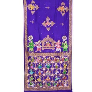 Blue Doli Barat With Nartaki Theme Pattachitra Saree