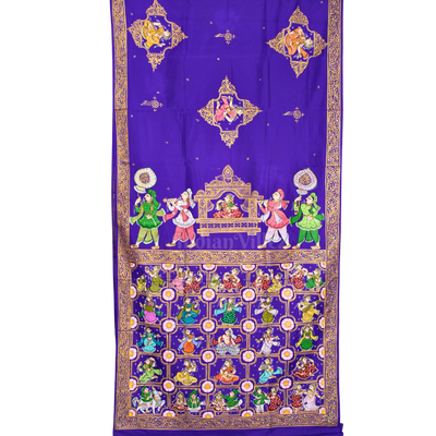 Blue Doli Barat With Nartaki Theme Pattachitra Saree