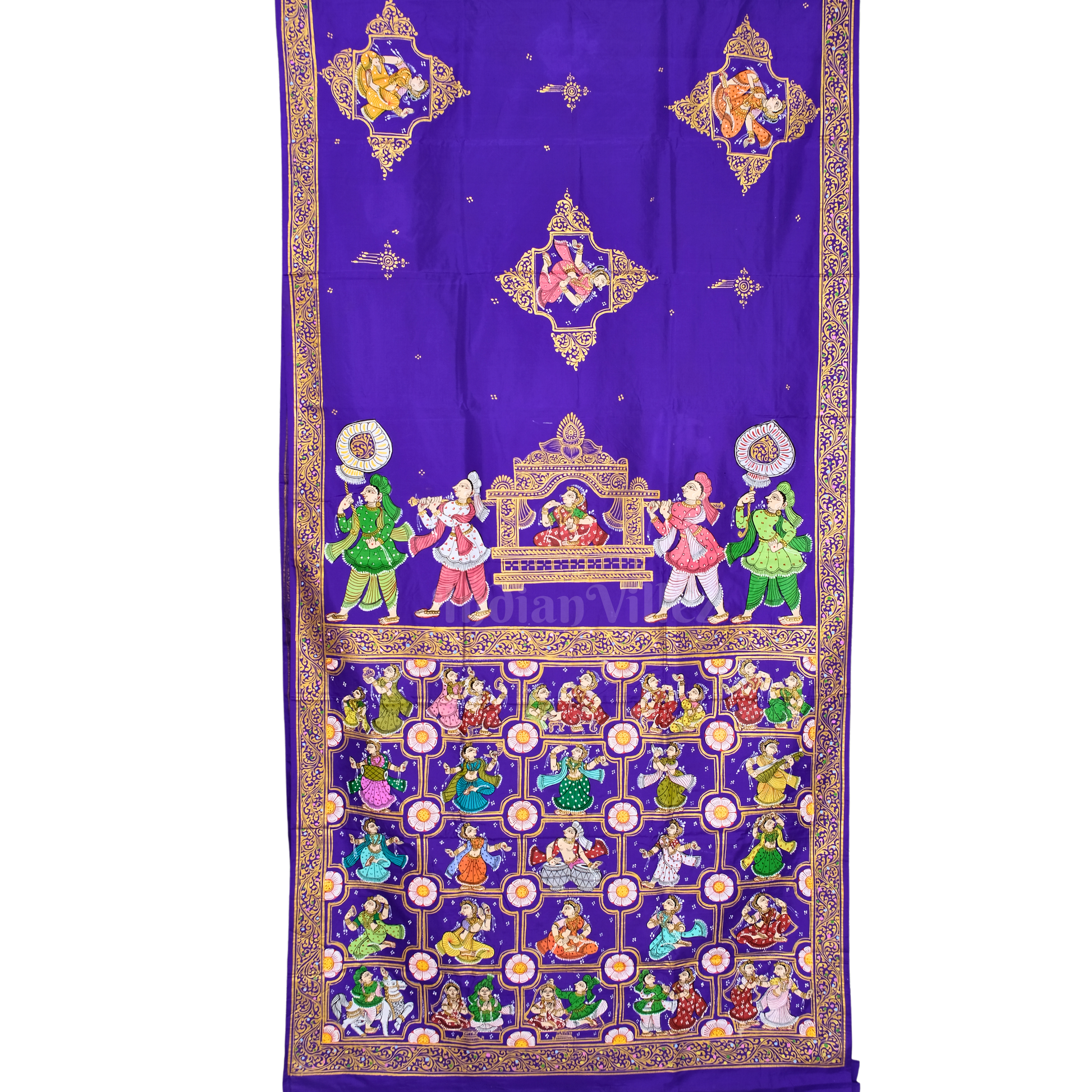 Blue Doli Barat With Nartaki Theme Pattachitra Saree