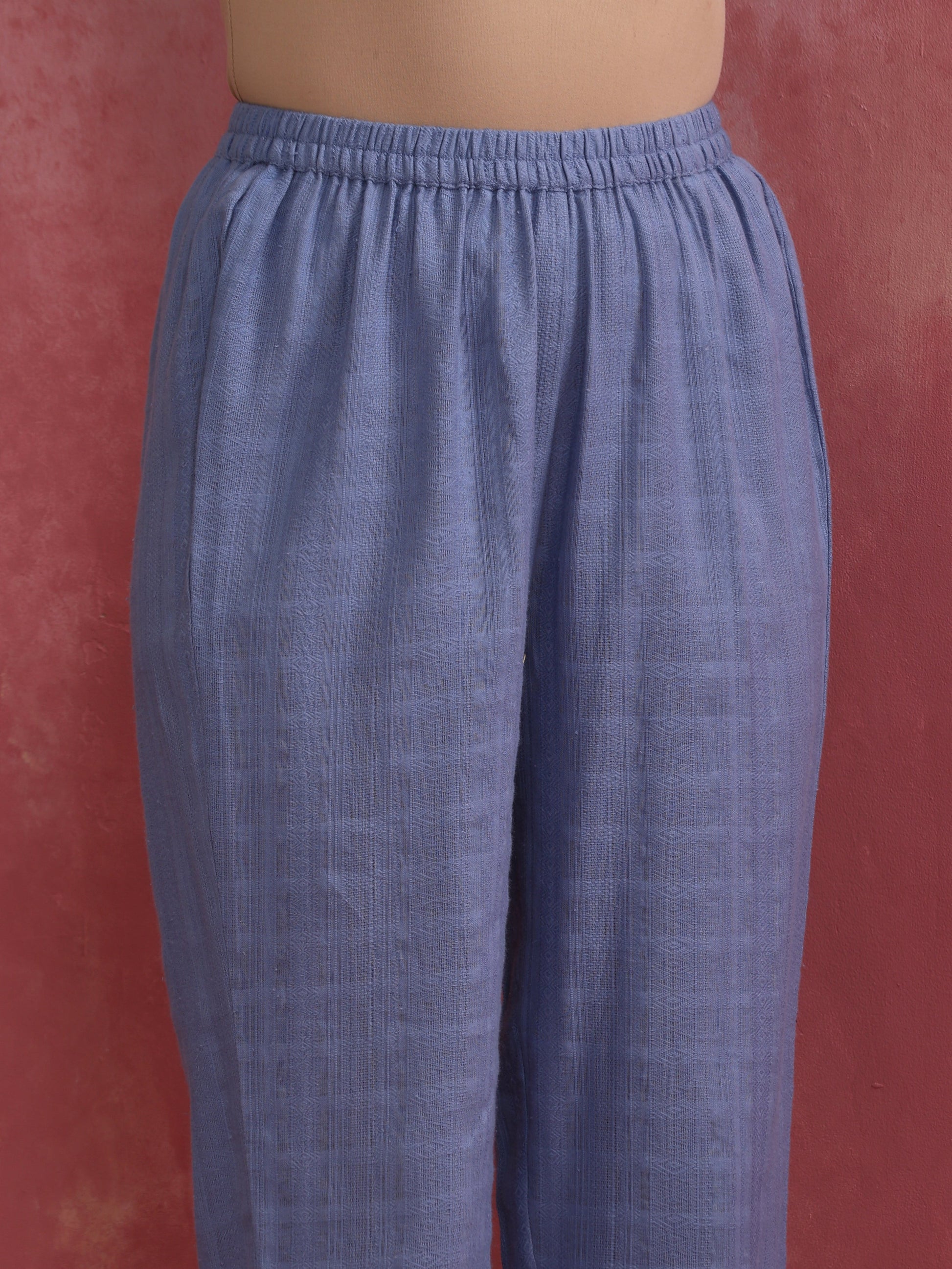 trueBrowns Sky Blue Cotton Kurta Co-ord set