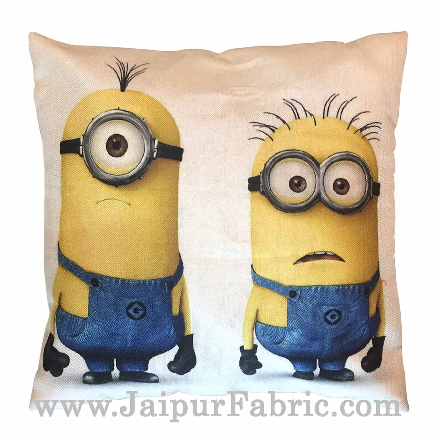 Jute Cushion Cover Digital Print Soft Minions